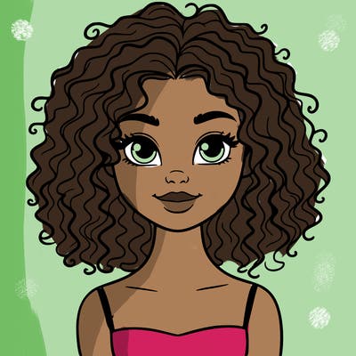 woman with curly hair