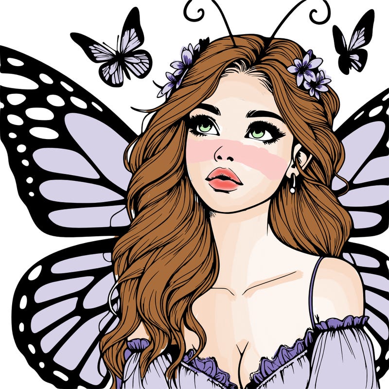 butterfly fairy realistic girl