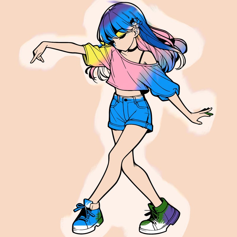 realistic girl danceing