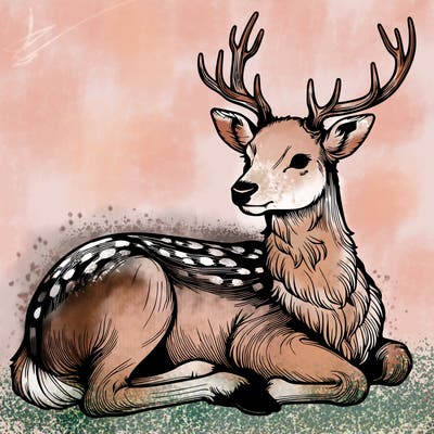 realistic deer with antlers