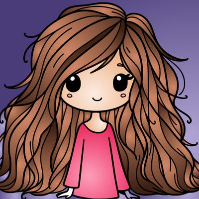 girl with long messy hair