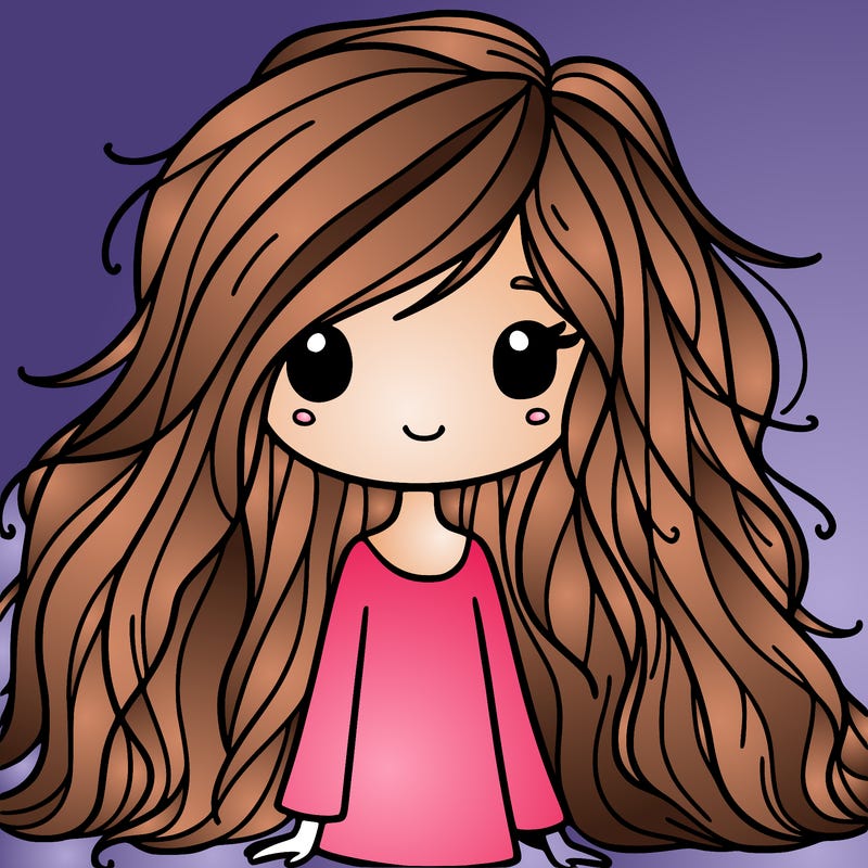 girl with long messy hair