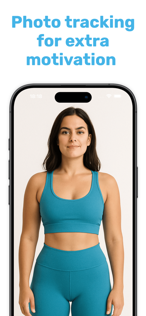 Progress Body Tracker: My BMI - Screenshot of Progress app showing visual body photo tracking for fitness motivation