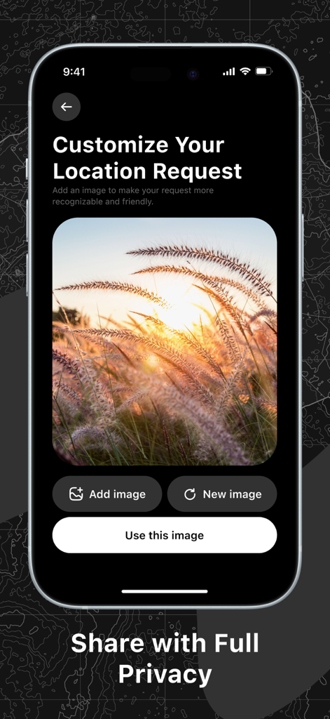 GeoTag Location: Phone Tracker - Customizing a location request in the GeoTag Location app.
