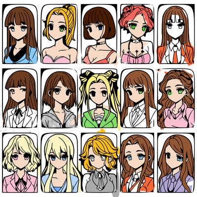 girls that look diffrent anime