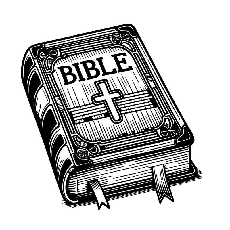 realistic book with the words bible on it