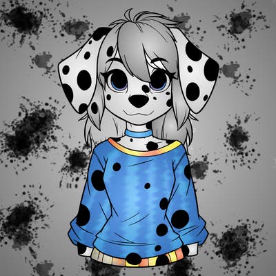 anthropomorphic dalmatian girl