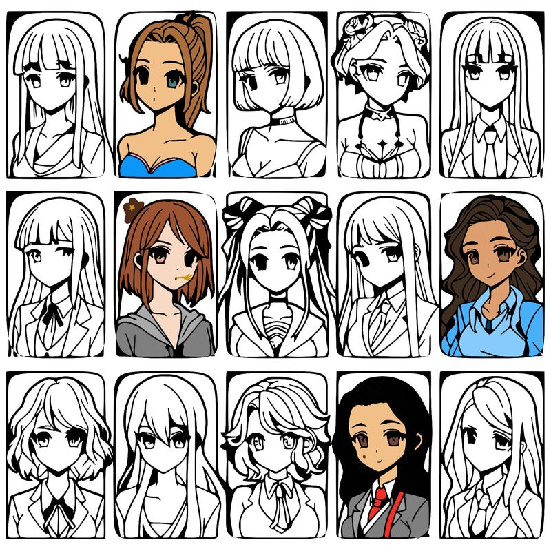 girls that look diffrent anime