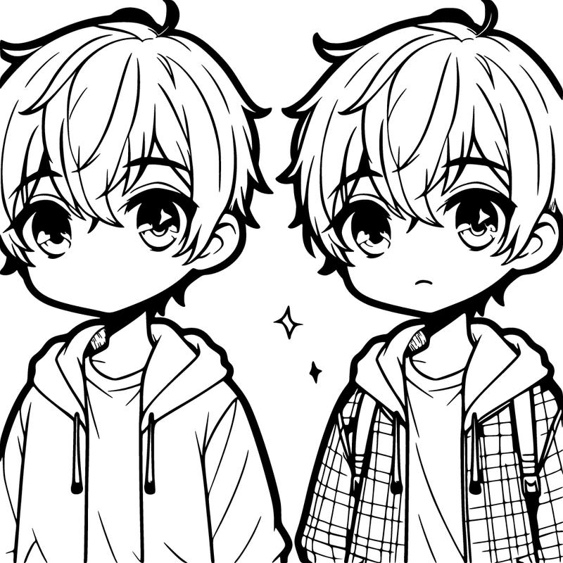 cute anime boy, short hair, cute face, cute clothes