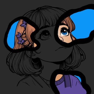 realistic girl looking up