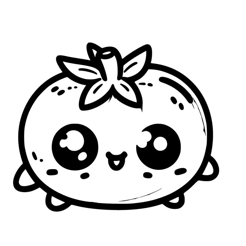 cartoon, tomato, simple, very easy to color