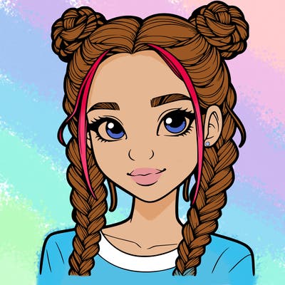 realistic girl with braids