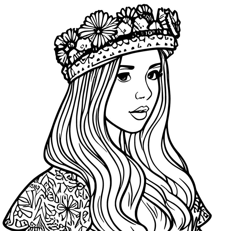 girl with flowers crown