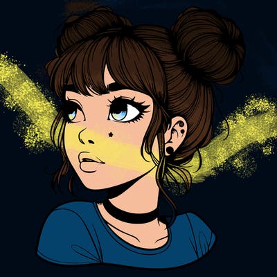realistic girl with spacebuns