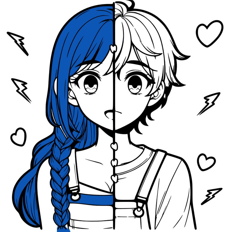 realistic girl boy split