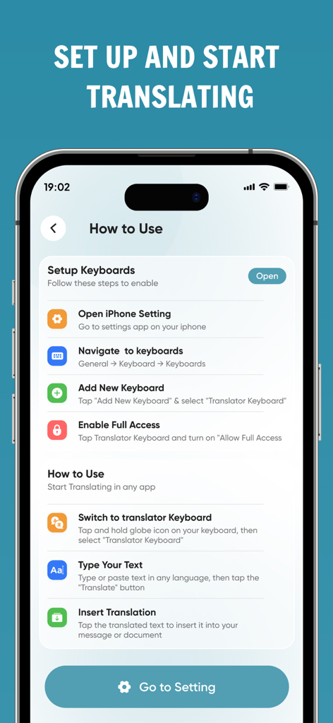 Translate AI Keyboard Language - Guía de configuración y uso del Teclado IA de Traducción en un iPhone