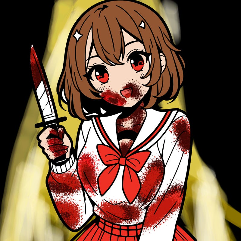 anime girl with a knife