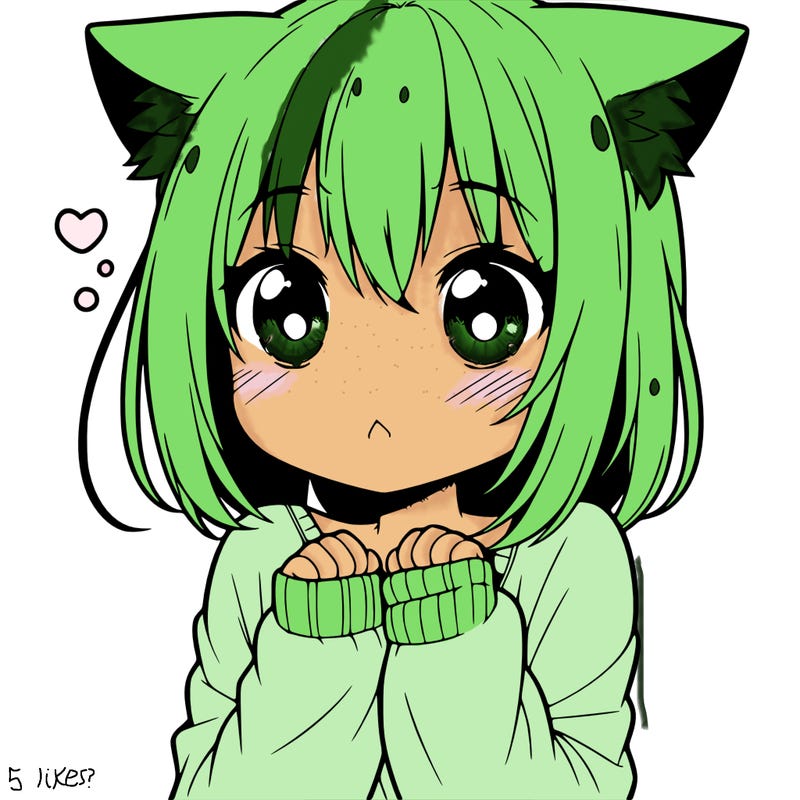 shy anime catgirl