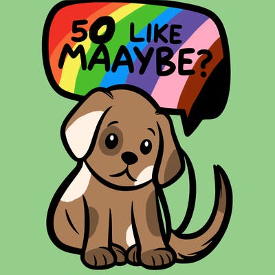 a puppy that says 5 like maybe