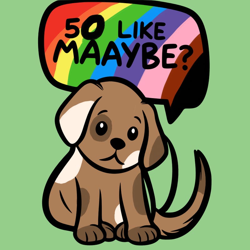 a puppy that says 5 like maybe