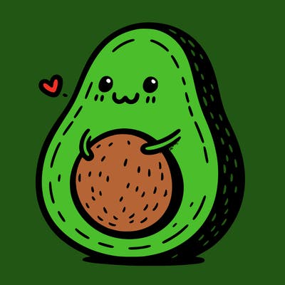 an avocado hugging an avocado