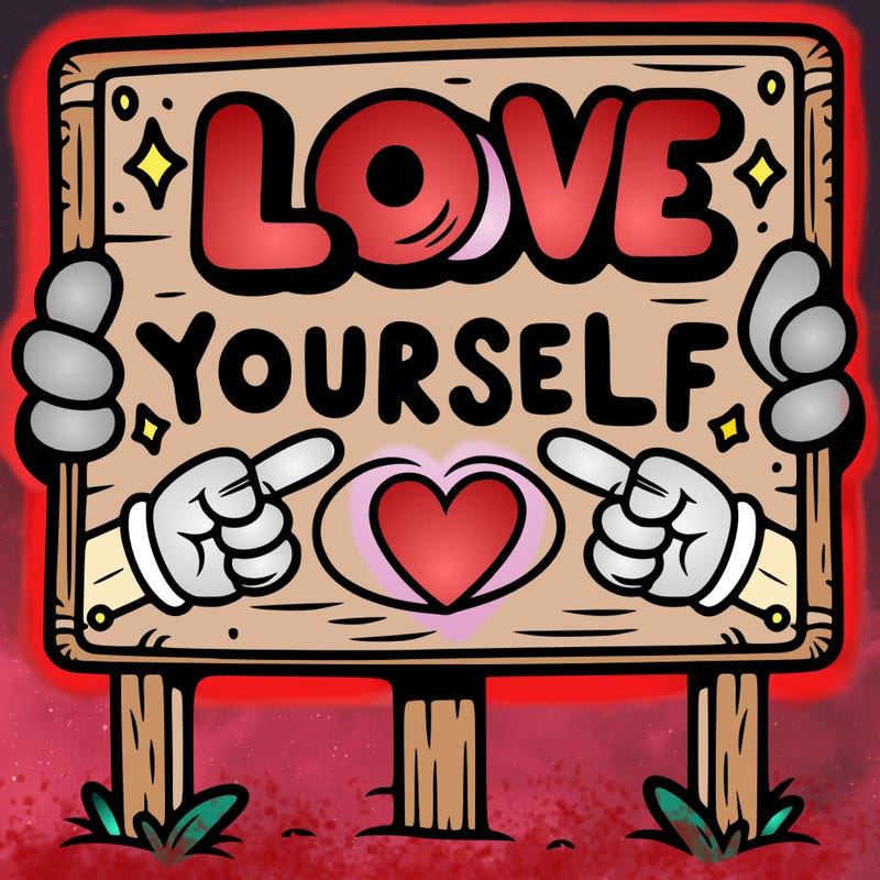 a sign where it is written: love yourself