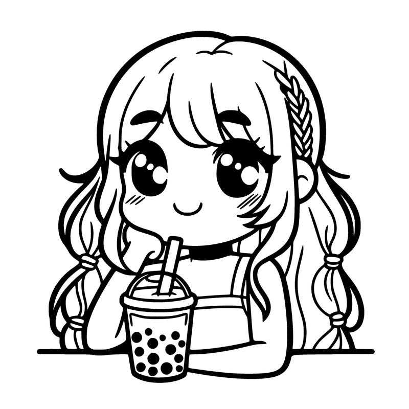 girl with boba tea