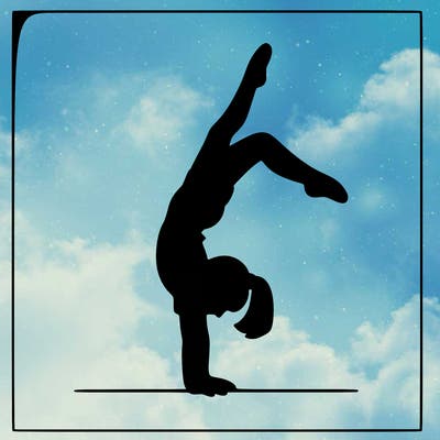 gymnastics doing a handstand also a girl