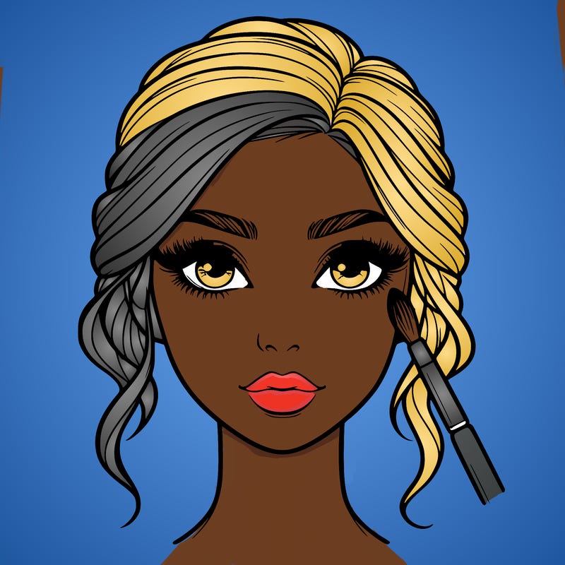 realistic person with makeup