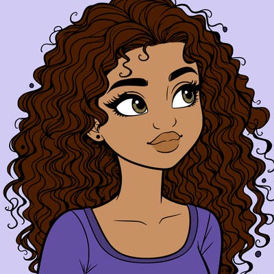 realistic girl with curly hair