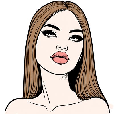 realistic woman with full lips