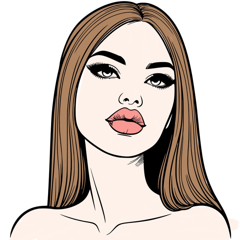 realistic woman with full lips