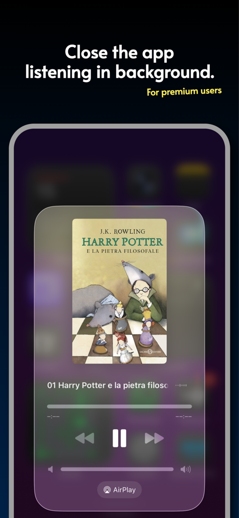 Offline AudioBook: VoiceReader - Pantalla de bloqueo del iPhone que muestra el widget de reproducción de audio en segundo plano para la aplicación VoiceReader