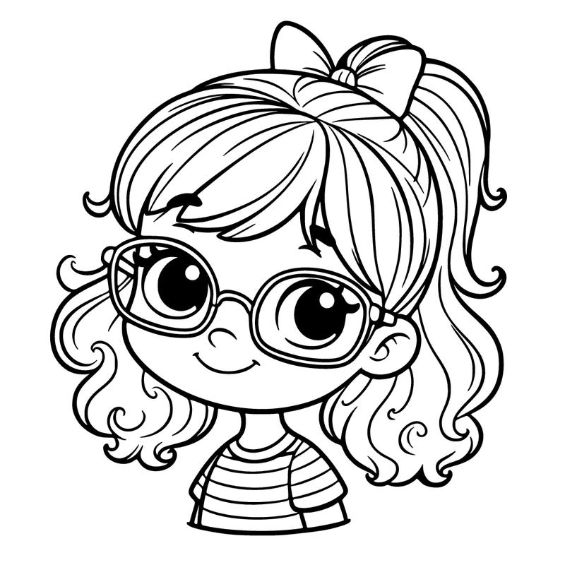 little girl with glasses