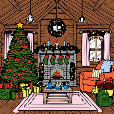 christmas house interior