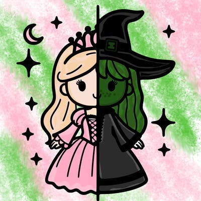split princess and witch