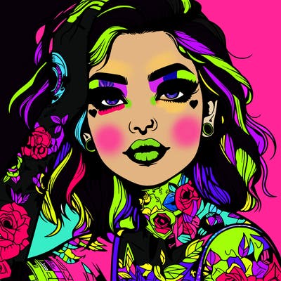 realistic girl with tattoos all over