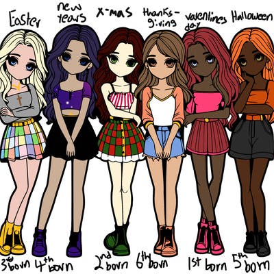 a group of girls realistic