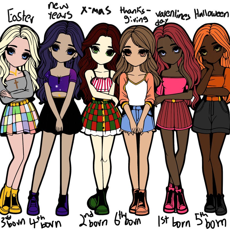 a group of girls realistic