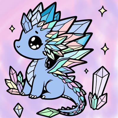 little cute crystal dragon