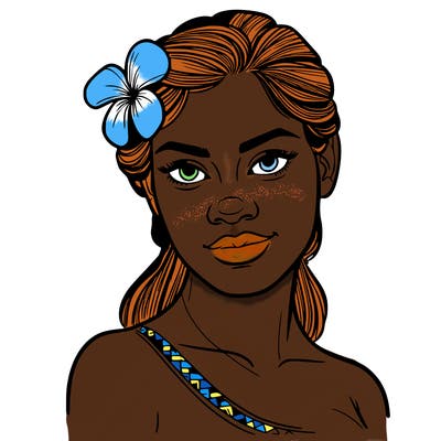 a realistic polynesian woman with a samoan pacific look and a taupou