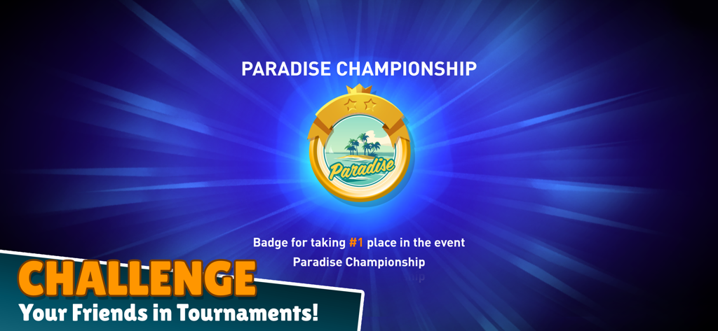 Insignia del Campeonato del Paraíso otorgada por el primer lugar en un torneo de pesca.