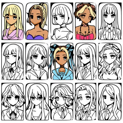 girls that look diffrent anime