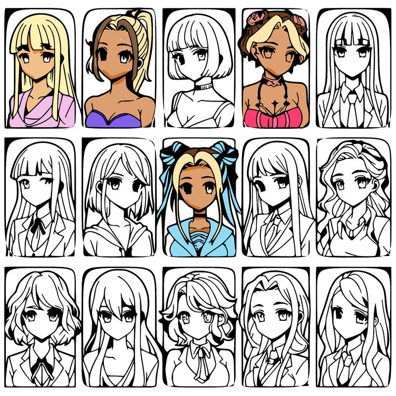 girls that look diffrent anime