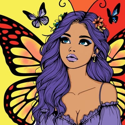 butterfly fairy realistic girl