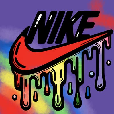 dripping nike logo