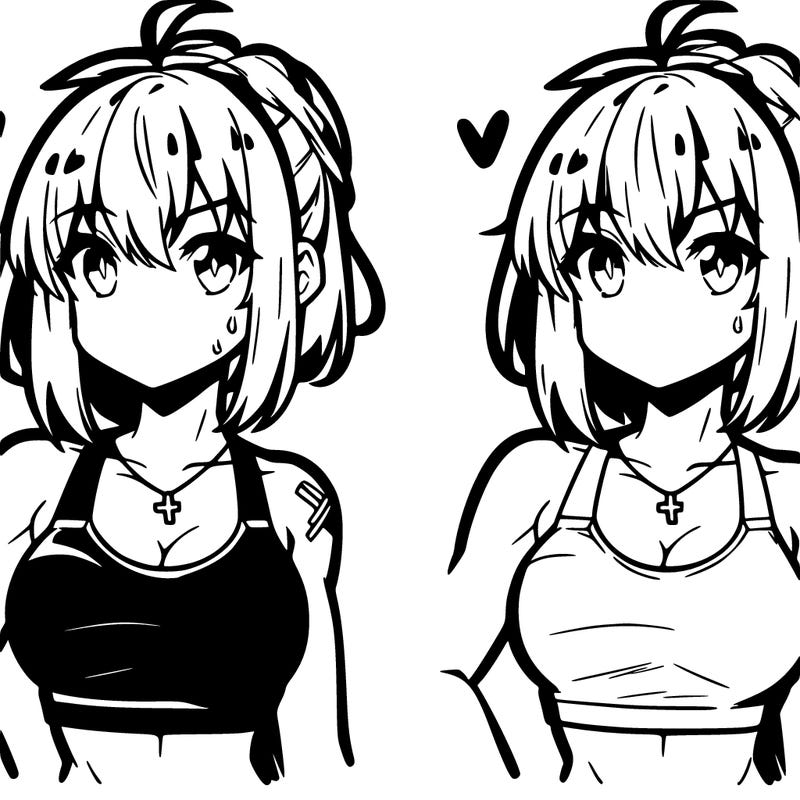 anime girl with tank top