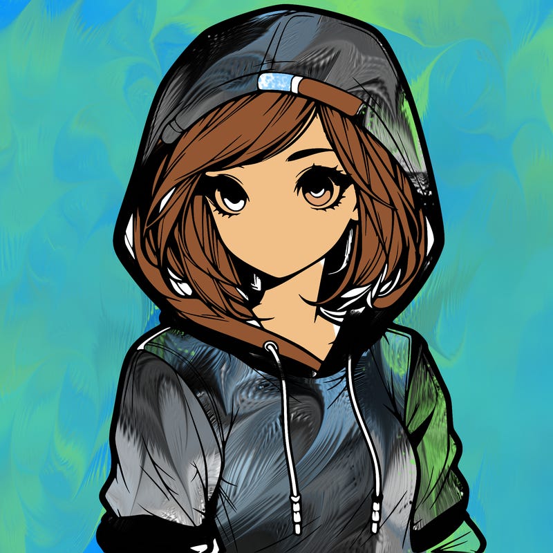 realistic girl with hoodie