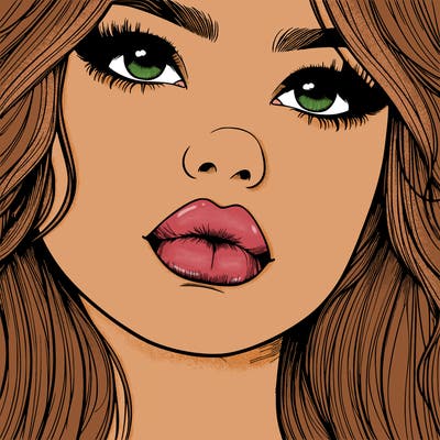 really realistic girl with lips