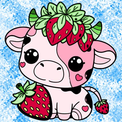 cute strawberry cow
